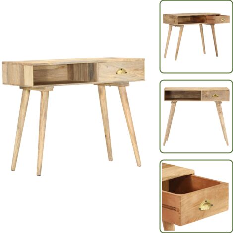 The Living Store Tavolo Consolle 90x45x75 cm in Legno Massello di Mango - Tavolo da ingresso