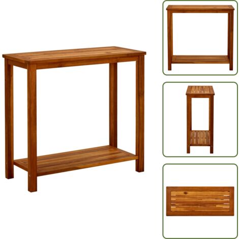 The Living Store Tavolo Consolle da Giardino 80x35x75cm Legno Massello di Acacia - Tavolo consolle