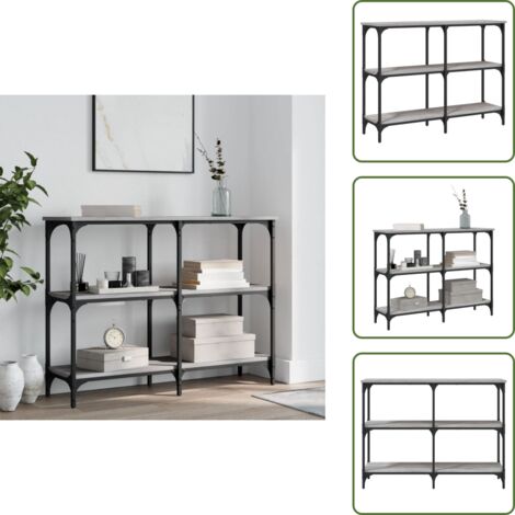 The Living Store Tavolo Consolle Grigio Sonoma 100x29x75 cm in Legno Multistrato - Tavolino da ingresso