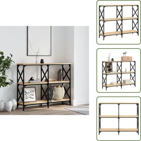 The Living Store Tavolo Consolle Rovere Sonoma 100x28x80,5 cm Legno Multistrato - Tavolo da ingresso