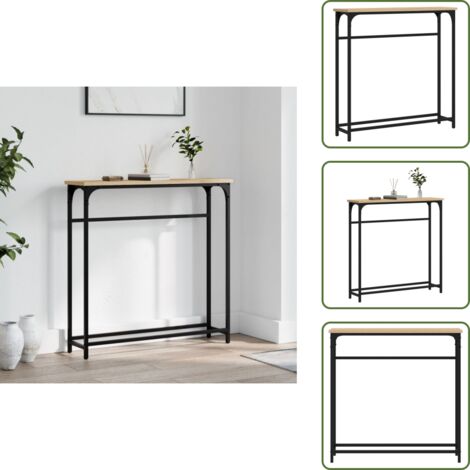 The Living Store Tavolo Consolle Rovere Sonoma 75x19,5x75 cm Legno Agglomerato - Tavolo ingresso