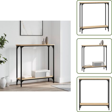 The Living Store Tavolo Consolle Rovere Sonoma 75x22,5x75 cm Legno Agglomerato - Tavolo ingresso