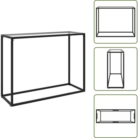 The Living Store Tavolo Consolle Trasparente 100x35x75 cm in Vetro Temperato - Tavolo in vetro temperato