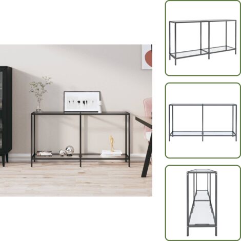The Living Store Tavolo Consolle Trasparente 140x35x75,5 cm in Vetro Temperato - Tavolo in vetro temperato