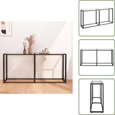 The Living Store Tavolo Consolle Trasparente 160x35x75,5 cm in Vetro Temperato - Vetro temperato