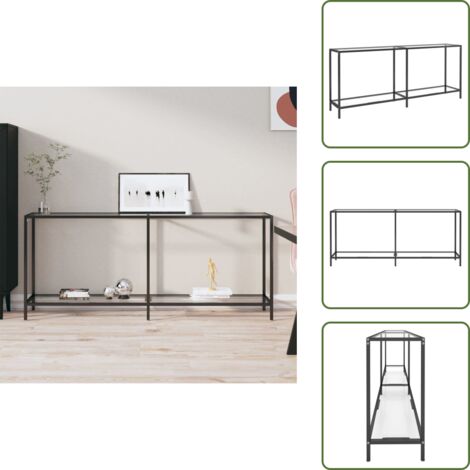 The Living Store Tavolo Consolle Trasparente 180x35x75,5 cm in Vetro Temperato - Tavolo in vetro temperato