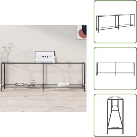 The Living Store Tavolo Consolle Trasparente 220x35x75,5 cm in Vetro Temperato - Vetro temperato