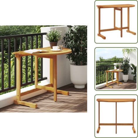 The Living Store Tavolo da Balcone Pieghevole 90x60x72 cm Legno Massello Acacia - Tavolo da giardino