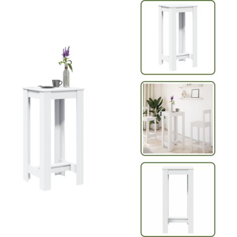 The Living Store Tavolo da Bar Bianco 51x50x103,5 cm in Truciolato - Tavolo in truciolato