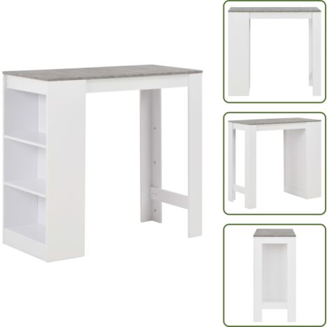 The Living Store Tavolo da Bar con Ripiano Bianco 110x50x103 cm - Tavolo da pranzo