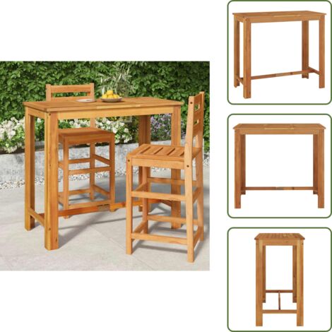 The Living Store Tavolo da Bar da Giardino 120x60x105cm Legno Massello di Acacia - Tavolo da pranzo esterno