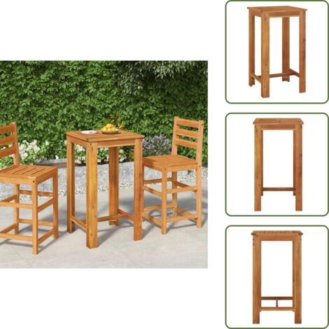 The Living Store Tavolo da Bar da Giardino 60x60x105 cm Legno Massello di Acacia - Tavolo in legno acacia