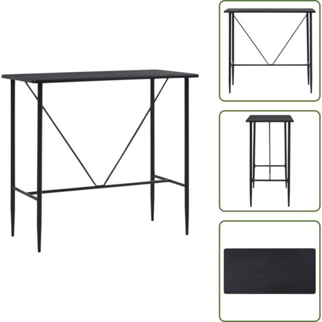 The Living Store Tavolo da Bar Nero 120x60x110 cm in MDF - Tavolo da bistrò