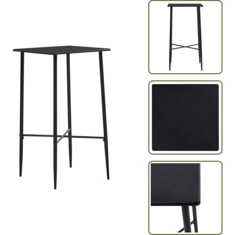 The Living Store Tavolo da Bar Nero 60x60x111 cm in MDF - Tavolo in MDF