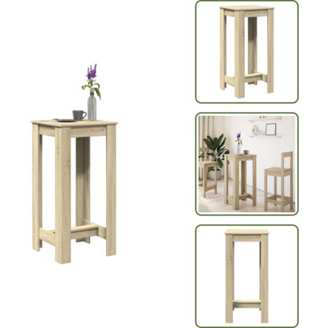 The Living Store Tavolo da Bar Rovere Sonoma 51x50x103,5 cm in Legno Multistrato - Tavolo in legno multistrato