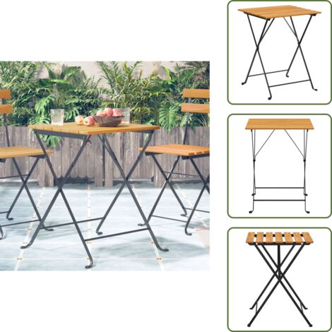 The Living Store Tavolo da Bistrot 55x54x71 cm in Legno Massello di Acacia - Tavolo da bistro