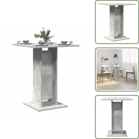 The Living Store Tavolo da Bistrot Grigio Cemento 60x60x75 cm Legno Multistrato - Tavolo da Bistrot