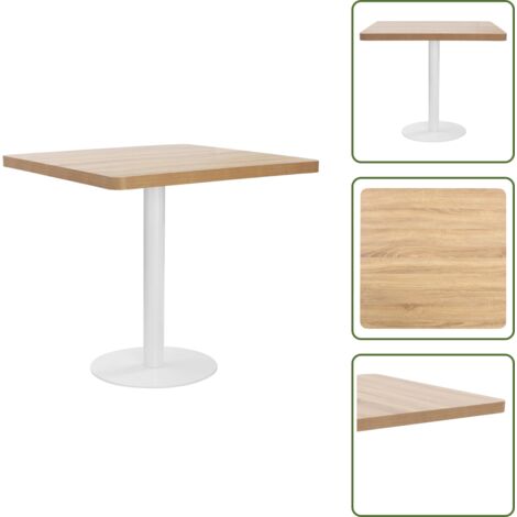 The Living Store Tavolo da Bistrot Marrone Chiaro 80x80 cm in MDF - Tavolo in MDF