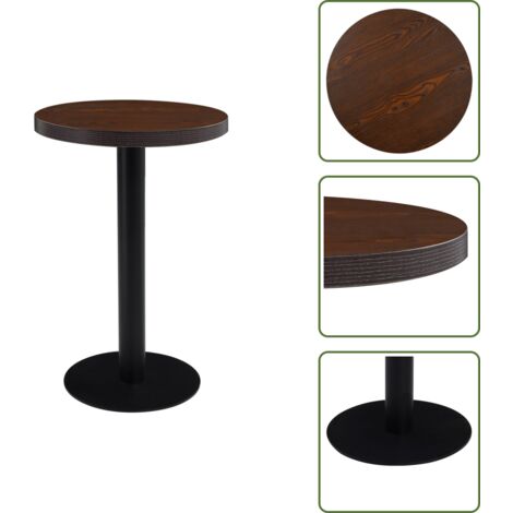 The Living Store Tavolo da Bistrot Marrone Scuro 50 cm in MDF - Tavolo in MDF