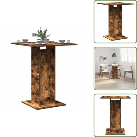 The Living Store Tavolo da Bistrot Rovere Fumo 60x60x75cm in Legno Multistrato - Tavolo da Bistrot
