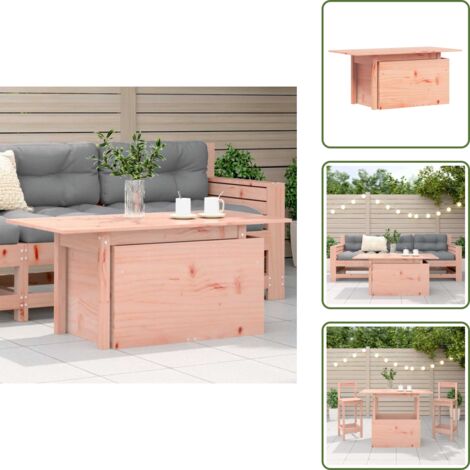 The Living Store Tavolo da Giardino 100x50x75 cm in Legno Massello di Douglas - Tavolo da esterno