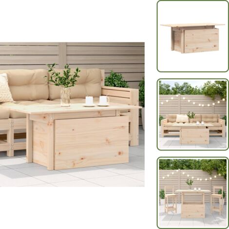 The Living Store Tavolo da Giardino 100x50x75 cm in Legno Massello di Pino - Tavolo da esterno