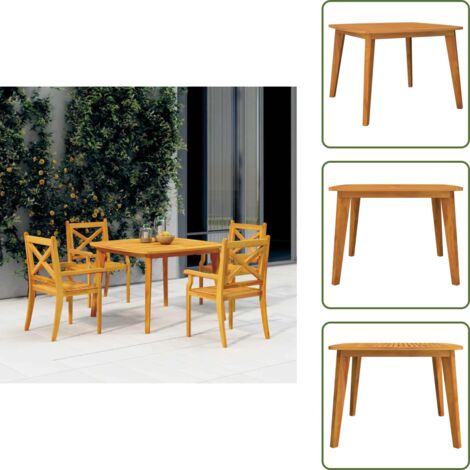 The Living Store Tavolo da Giardino 110x110x75 cm Legno Massello Di Acacia - Tavolo da giardino in acacia