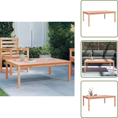 The Living Store Tavolo da Giardino 121x82,5x45 cm in Legno Massello di Douglas - Tavolo da giardino in legno massello