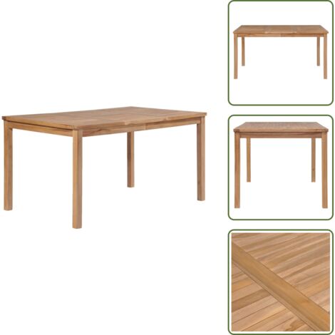 The Living Store Tavolo da Giardino 150x90x77 cm in Legno Massello di Teak - Tavolo da pranzo esterno