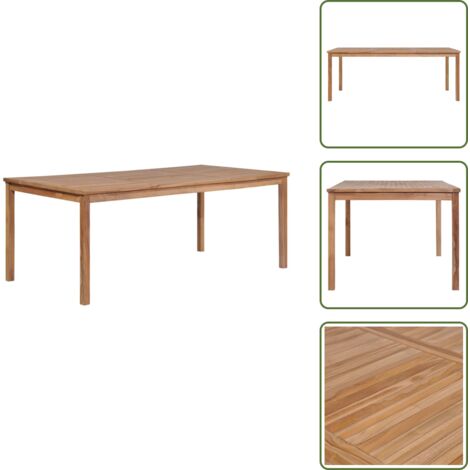 The Living Store Tavolo da Giardino 200x100x77 cm in Legno Massello di Teak - Tavolo da pranzo in legno