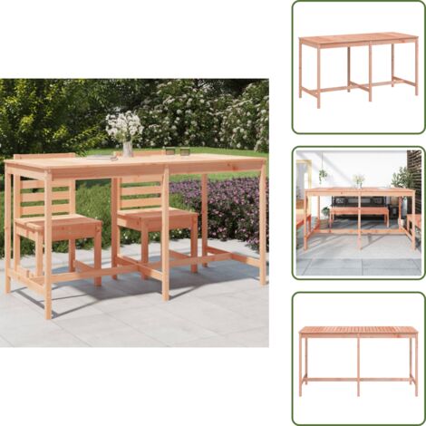 The Living Store Tavolo da Giardino 203,5x90x110 cm in Legno Massello di Douglas - Tavolo da patio