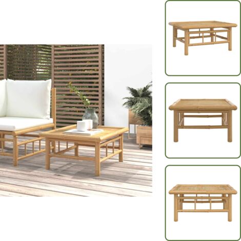 The Living Store Tavolo da Giardino 65x55x30 cm in Bambù - Tavolo da giardino esterno