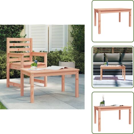 The Living Store Tavolo da Giardino 82,5x50,5x45 cm in Legno Massello di Pino - Tavolo da giardino in legno massello