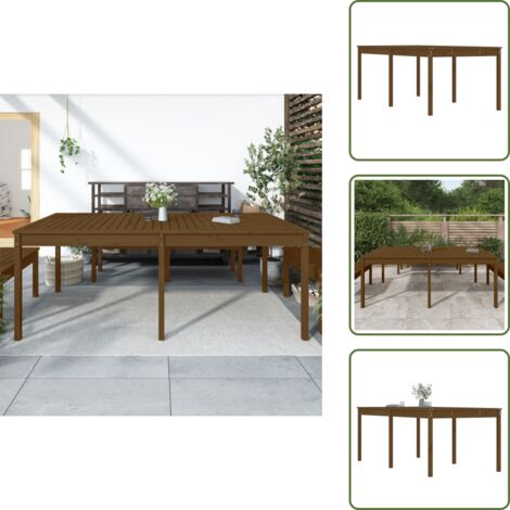 The Living Store Tavolo da Giardino Ambra 203,5x100x76cm Legno Massello di Pino - Tavolo da patio