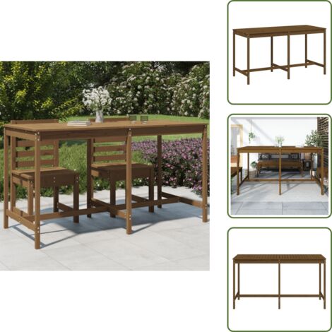 The Living Store Tavolo da Giardino Ambra 203,5x90x110cm Legno Massello di Pino - Tavolo da patio