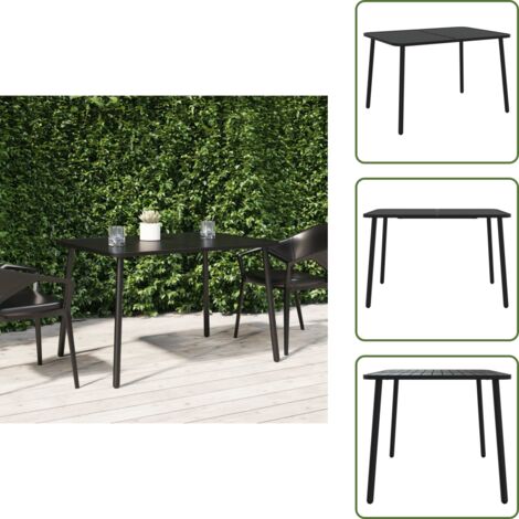 The Living Store Tavolo da Giardino Antracite 110x80x71 cm Acciaio - Tavolo da esterno