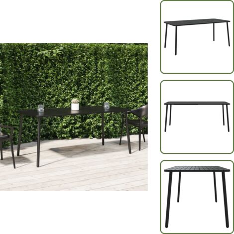 The Living Store Tavolo da Giardino Antracite 165x80x71 cm Acciaio - Tavolo da esterno