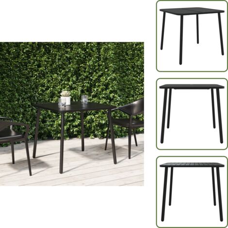 The Living Store Tavolo da Giardino Antracite 80x80x71 cm Acciaio - Tavolo da esterno