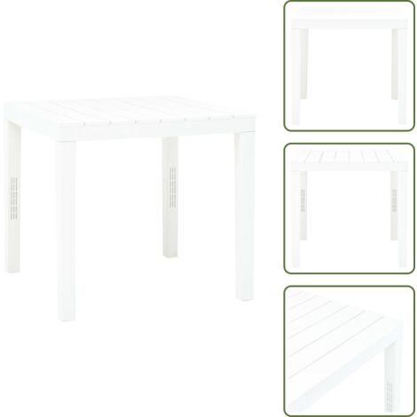The Living Store Tavolo da Giardino Bianco 78x78x72 cm in Plastica - Tavolo da esterno