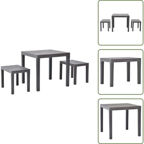 The Living Store Tavolo da Giardino con 2 Panche Marrone - Panchine da giardino