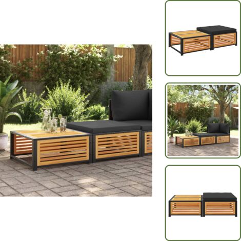 The Living Store Tavolo da Giardino con Sgabello in Legno Massello di Acacia - Sgabello da giardino