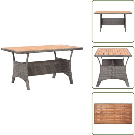 The Living Store Tavolo da Giardino Grigio 120x70x66 cm Legno Massello di Acacia - Tavolo da pranzo all'aperto