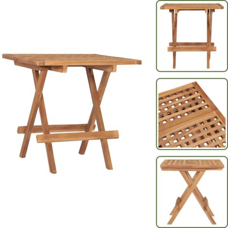The Living Store Tavolo da Giardino Pieghevole 50x50x50 cm in Massello di Teak - Tavolo pieghevole