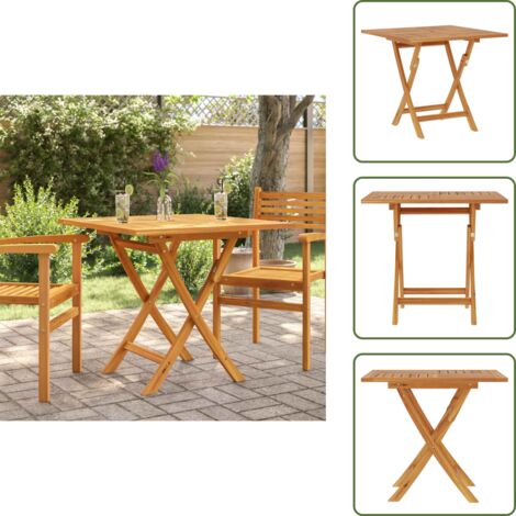 The Living Store Tavolo da Giardino Pieghevole 85x85x76cm Legno Massello di Teak - Tavolo in teak