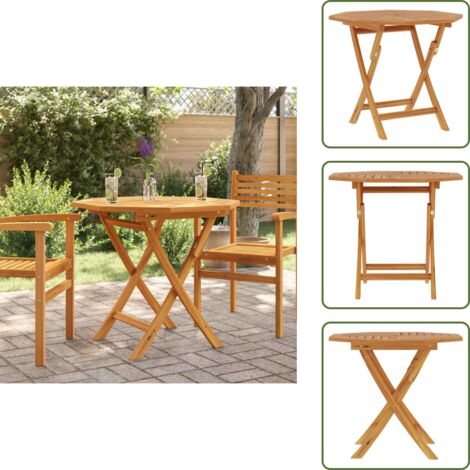 The Living Store Tavolo da Giardino Pieghevole 85x85x76cm Legno Massello di Teak - Tavolo pieghevole
