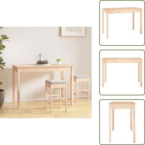The Living Store Tavolo da Pranzo 110x55x75 cm in Legno Massello di Pino - Tavolo da pranzo in pino