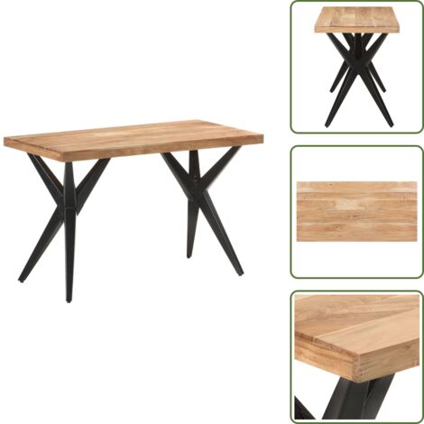 The Living Store Tavolo da Pranzo 120x60x76 cm in Legno Massello di Acacia - Tavolo da pranzo in acacia