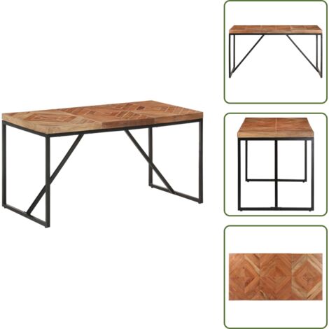 The Living Store Tavolo da Pranzo 140x70x76 cm in Legno Massello Acacia e Mango - Tavolo da pranzo in acacia