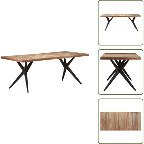 The Living Store Tavolo da Pranzo 200x90x76 cm in Legno Massello di Recupero - Tavolo da pranzo in legno massello
