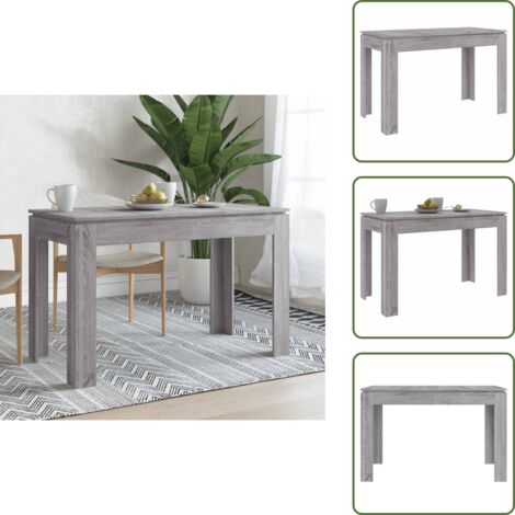 The Living Store Tavolo da Pranzo Grigio Sonoma 120x60x76 cm Legno Multistrato - Tavolo da pranzo in legno multistrato